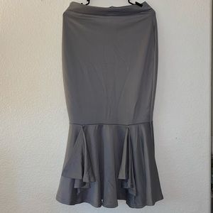 Fitted Ruffle-End Skirt